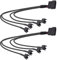 YARCHONN Molex - Cable divisor de alimentación para ventilador de PC, 4 pines Molex a 4 x 3 pines/4 pines de 12 V, adaptador de conector de ventilador divisor en Y, cable de alimentación de extensión
