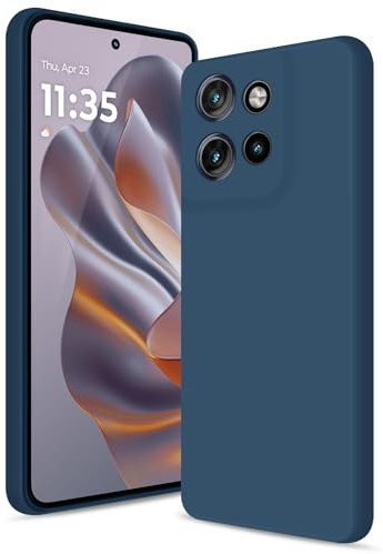 Btstring Hülle für Motorola Edge 50 Neo, Blau | Hochwertiges Silikon Case, Ganzkörper Handyhülle, Seidig-Weicher Berühren, Kratzfestes Weiches Mikrofaserfutter