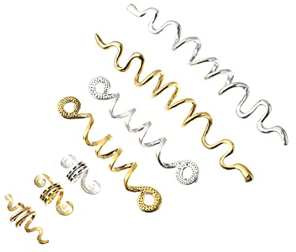 Happyyami 16pièces Spirales De Cheveux Accessoires De Tresse Perles Pour Dreadlocks Manchettes