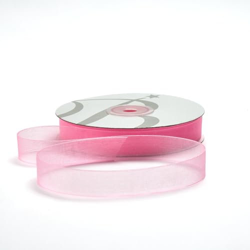 BARATTI Nastro Organza 10mm x 50m Decorativo in Poliestere Trasparente, Per Bomboniere, Regali, Feste, Fai da Te, Matrimonio, Compleanno, Artigianato, Natale, Decorazioni (Rosa Antico)