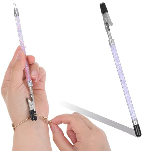 Bracelet Helper Tool, 2 in 1 Quick Release Fastening Helpers Tool Hooks with Non-Slip Rubber Tips for Jewelry Clasps Watch Chain Bracelet Wearing Necklace Zippers Crafts Adjustment(White)