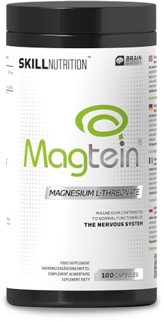 Skill Nutrition Magtein® Magnesium L-Threonate | 180 Tablets | Advanced Magtein® Magnesium Form | Supports Cognitive Function & Focus | High Bioavailability | Premium Dietary Supplement*.