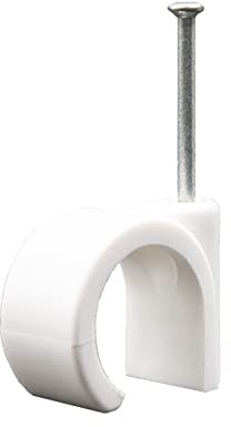Talon - Nail-in Pipe Clip, 22mm - Premium Grade Polypropylene - Pack of 100 - for Plumbing, Gas Pipes, Hot or Cold Water Pipe - White