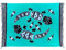 Kascha Sarong Pareo Wickelrock Strandtuch Tuch Wickeltuch Handtuch - Blickdicht - ca. 170cm x 110cm - Türkis Grau Batik mit Gecko Motiv Handgefertigt inkl. Kokos Schnalle in Rauteform