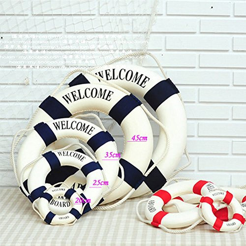 Willkommen nautische Schiff Boot Dekoration der Wand von Leben Ring Rettungsring Konservative 35cm rot