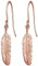 Glanzstücke München Damen-Ohrhänger Feder Sterling Silber rosévergoldet - Ohrringe Hänger rose-gold Damen-Schmuck
