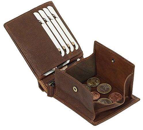 Luxus Leder Geldbörse Wiener-Schachtel Portemonnaie Geldbeutel Farbe Braun