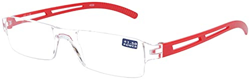I NEED YOU Lesebrille Modell  JOY  rot rahmenlos Lesehilfe für Damen & Herren +2,5