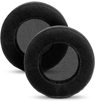 Brainwavz XL Large Replacement Memory Foam Earpads - Suitable For Many Other Large Over The Ear Headphones - Sennheiser, AKG, HifiMan, ATH, Philips, Fostex, Sony (Velour Black)