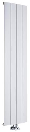 Milano Skye White Vertical Single Flat Panel Aluminium Radiator - 1600mm x 375mm