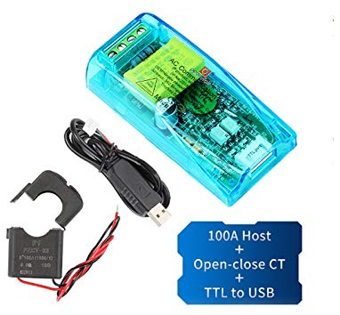 Ocamo PZEM-004T 3.0 Version TTL Modbus-RTU Leistungsmessgerät kwh Meter AC einphasig 100A elektrisch Volt Amp Frequenz Leistungsfaktor Meter 100a Host + Open and Close Ct + Split Ct