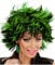 Horror-Shop Schwarz-grüne Steamy Perücke als Kostüm Zubehör für Halloween & Karneval