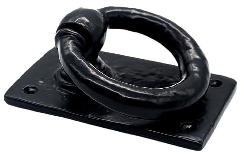 Mythrojan Heurtoir de porte en fer antique fabriqué à la main avec revêtement en poudre noire - Décoration vintage pour intérieur, extérieur et portails de jardin
