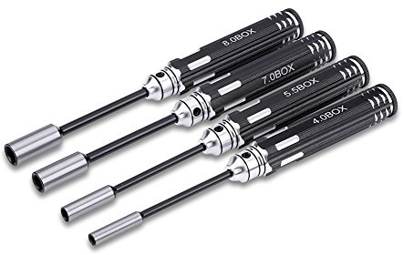 Hex Socket Nut Driver Set Hex Nut Socket Wrench Sleeve Aluminum alloy Wheel Spanner for RC Cars Model Airplanes