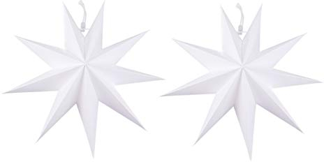 SOLUSTRE 2 Stücke Papierstern Lampe 30CM Papier Weihnachtssterne mit Beleuchtung 3D Leuchtstern Fensterdeko Stern Weihnachten Beleuchtet Christbaumspitze für Neujahr Silvester Party Deko