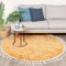 FRAAI Teppich Hochflor Rund - Lofty Fringe Gelb Ø 100cm - Einfarbig - Modern, Skandinavisch - Wohnzimmer, Esszimmer, Schlafzimmer - Fellteppich - Rug