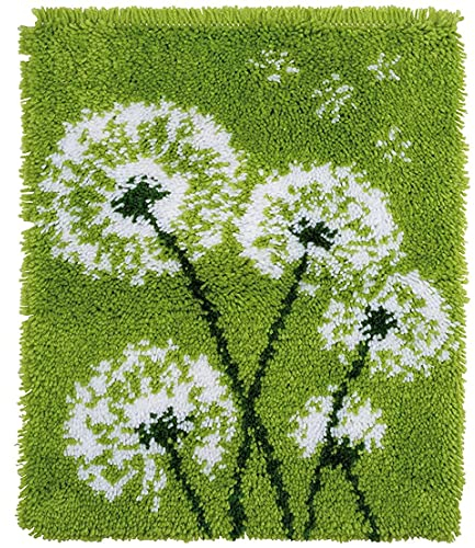 YOJOLO Knüpf Sets Knüpfteppich Erwachsene Kinder Zum Selber Süße Löwenzahn Muster Teppichherstellung Kits Latch Hook Kit Wandteppich Handwerk Handarbeiten Kunsthandwerk,52×38cm/20.5×15in