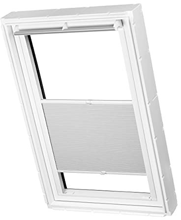 Ventanara® Dachfenster Waben Plissee ohne Bohren passend für Velux Fenster Plisseerollo Faltrollo verspannt Klebemontage (PK06, Grau Verdunkelnd)