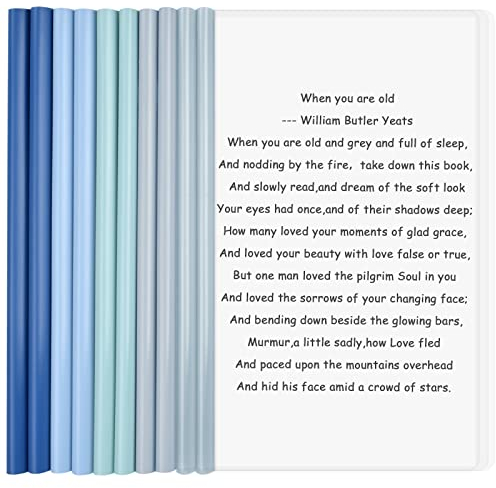 10 Stück Klar A4 Slide Binder Ordner mit Schiebe Bar, Kunststoff A4 Sliding Bar Binder, a4 Clip Bar Datei, Bericht Abdeckungen Datei Ordner für Zuhause Schule Büro Dokumente Organizer (5 Farben) (A)