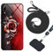Coque Huawei P Smart (2019) Étui avec Cordon,Cadre Souple Housse Huawei P Smart 2019 Coque Cordon+Arrière en Verre Trempé à Motifs,Coque avec Cordon Huawei P Smart 2019 Lanyard Case,Motif09