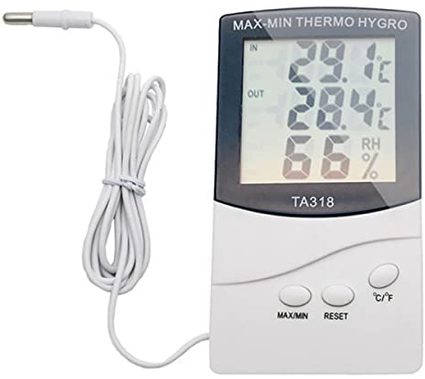 Digitales Innen-Hygrometer, TA318 Digitales LCD-Innen- und Außenraum, elektronischer Temperatur-Luftfeuchtigkeitsmesser, Klimaanzeige für Raum, Klima-Monitor
