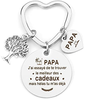 BOMEON Idee Cadeau Fête des Pères, Porte-clefs Papa, Cadeau Futur Papa ou Anniversaire