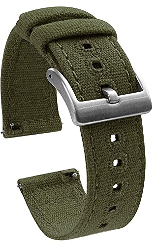 Niziruoup Canvas Uhrenarmband 18mm mit Schnellverschluss, Quick Release Canvas Armband Uhr Schnellverschluss Militärisch Segeltuch Armband Uhrenarmbänder Ersatzarmbänder für Herren Damen
