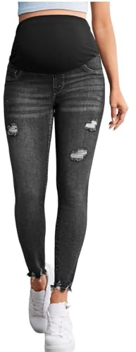 Jean de Grossesse Skinny pour Femmes Enceintes, Pantalon de Grossesse, Pantalon de maternité, Jeans usé, Jeans de maternité, Leggings pour Grossesse