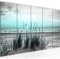 Runa Art Wandbild XXL Strand Sonnenuntergang Wohnzimmer 200 x 80 cm Türkis Grau 5 Teilig - Made in Germany - 043755c
