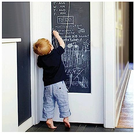 EHOTER Kreidetafel-Wandaufkleber, selbstklebende Tafel-Wandaufkleber, abnehmbar, wiederverwendbar, löschbar, Kreidetafel, Tapete für Kinder, Zuhause, Büro, 45 x 200 cm