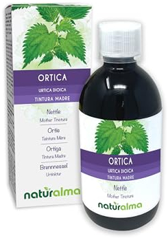 Ortiga (Urtica dioica) hojas y raíces Tintura Madre sin alcohol Naturalma - Extracto líquido gotas 500 ml - Complemento alimenticio - Vegano
