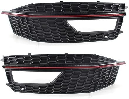 LUISAS Nebelscheinwerfer Gitter für Audi A4 B8 S4 S-line Facelift 2012-2015 A4 B8 S4 S-line,Vorne Links Rechts Unteren Stoßstange Nebelscheinwerfer Grill Abdeckung Trim,D-Red
