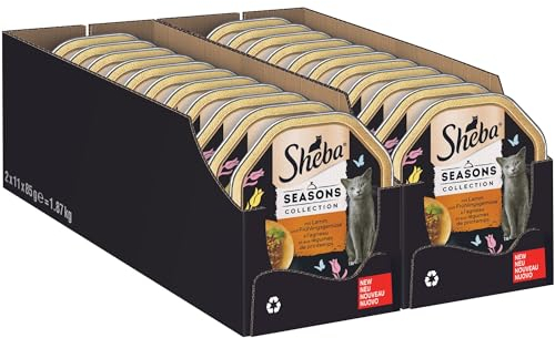 Sheba Schale Nassfutter für Katzen Seasons Collection saisonale Vielfalt 2 x 11 x 85g