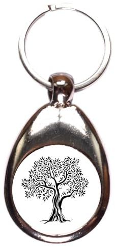 MotivMonster – Baum des Lebens - Schlüsselanhänger mit Einkaufswagenchip - Handmade - mit magnetischem Chip - Anhänger mit Einkaufschip