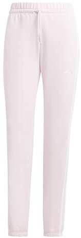adidas Donna Essentials 3-Stripes French Terry Cuffed Pants, Clear Pink/White, M