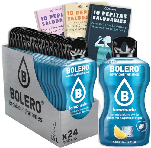 24 x Bebida Bolero LIMONADA Hidratante Sin Azucar (24x9 grs) + 30 Pepitas Saludables para una vida más sana by Cia&Co