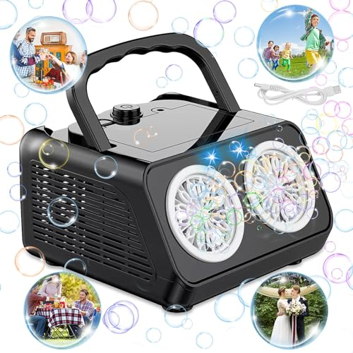 Xndryan Automatische Seifenblasenmaschine Hochzeit Luftblasen Maschine, Professional Bubble Machine für Bubble Feier Tragbare Seifenblasenmaschine für Kinder und Erwachsene