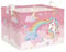 Clastyle 36L Rosa Regenbogen Einhorn Kinder Aufbewahrungskorb mit Henkel Rechteckig Spielzeug Kleidung Aufbewahrungsbox für Kinderzimmer Bad