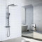 Auralum Duscharmatur Komplettset Edelstahl mit Thermostat Höhenverstellbar 96-130cm, Regendusche mit Armatur und 30X30CM Duschkopf Regendusche (Schwarz)