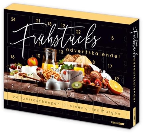 itenga Adventskalender 2025 - Guten Morgen Kalender mit Frühstücksartikeln z.B. Marmelade Honig Tee Cappuccino Müsli (Motiv Frühstück 2)