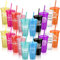 Kklolai 20 Pcs Thank You Plastic Tumbler with Lid and Straw 24oz Colorful Appreciation Reusable Appreciation Tumblers Cup Bulk for Coworker Staff Volunteer Teacher Employee