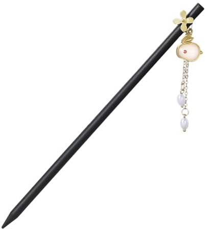 Essstäbchen Für Haare – Holzhaarnadel Retro | Jade Kaninchen Haar Stäbchen Haarnadeln | Traditionelle Chinesische Spiralhaarnadel | Frauen Kopfbedeckungen, Handgemachte Haarnadel Für Kopfbe