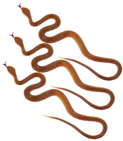 VICASKY 3pcs Realistic Fake Snake Toys Lifelike Snakes for Pranks Halloween Decorations and Scary Games for Parties and Scaring Friends