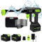Nettoyeur Haute Pression sans Fil, Nettoyeur Haute Pression avec 2 Batteries, Buse 6 en 1, Pistolet de Nettoyage à Pression Portable, pour Voiture, Maison, Pelouse, Jardin, Clôture (A-2 Batteries)