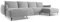 makamii Malie 4-Sitzer Ecksofa U-Form in Grau - XXL Wohnlandschaft mit Schlaffunktion und Bettfunktion aus Samt, Skandinavisches Design, Oeko-Tex Zertifiziert 317x162x86 cm, bis 550 kg belastbar