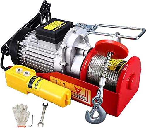 MYVVKIA Kleiner elektrischer Hebelift für den Heimgebrauch, 510 W Mini-Elektroseilzug, 220 V Innenkran, elektrische Winde mit Kabelsteuerung und automatischer Bremse (Farbe: 200 kg/12 m) (