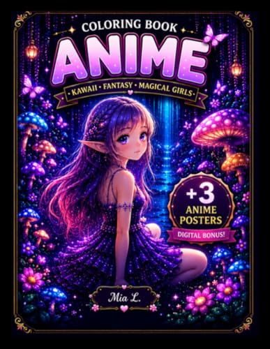 Anime Coloring Book: Libro da colorare