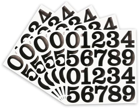 5 Sheet Number Stickers for Mailbox, 2 Inch Black Waterproof Number Stickers, Self Adhesive Letters Stick for Scrapbooking, Sign, Note, More, Storage, Bins, Organizing, Lockers, Black
