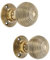 Infinity Decor Paire de boutons de porte vintage en laiton vieilli à mortaise en forme de ruche 50 mm – Poignées de porte pour portes intérieures et extérieures