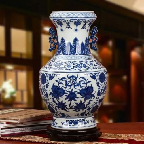 Auswahl der antiken handbemalten Celadon-Porzellan-Amphorvase, chinesische Vase (Größe: 46 cm), Wohnheimdekorationen, Wohnzimmerschlafzimmerdekorationen, Studiendesktop-Dekorationen, dekorative V.